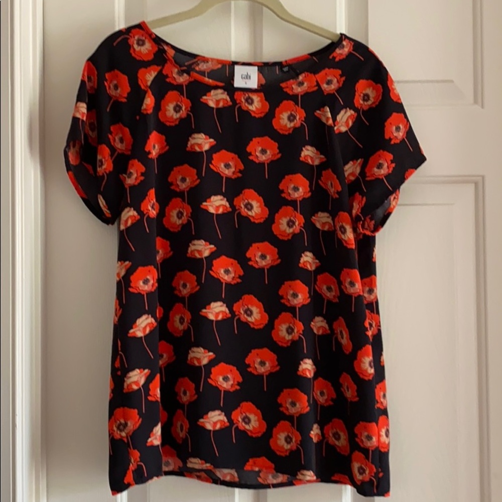 CAbi | Flander Poppy Short Sleeve Blouse